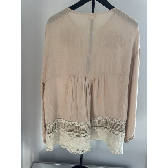 Entro Boho Lace Tunic Blouse Medium Cottagecore Peasant Romantic Top - Picture 2 of 8
